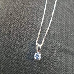 Aquamarine March Birthstone Pendant Necklace