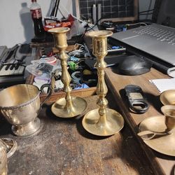 Japan Brass Candle Holders