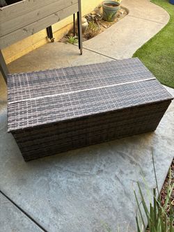 Wicker Outside Coffee Table/Storage Bin