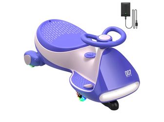 FanttikRide N7 Pro Electric Wiggle Car with Pedal, Rechargeable Battery, CyberWiggle, 2 in 1 Swing Car, 2 Speeds Max 4 Mph, Anti-Rollover, Flashing Wh