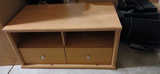 Wood TV Stand with Drawers and Shelves