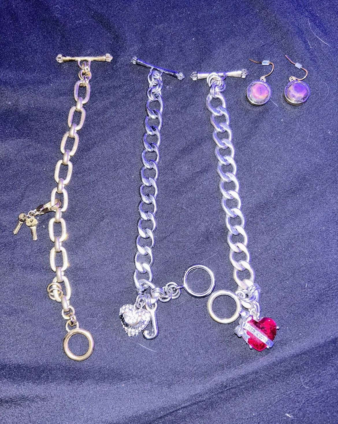 Juicy Couture Pink/silver Charm Bracelet