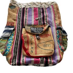 Rice Love Buy A Bag Feed A Family Recycled Travel Backpack Unique Handmade  Read  This Rice Love backpack is a must-have for any modern woman on the g