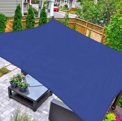 Sun Shade Sail Rectangle 8’x12’ UV Block Canopy for Patio, Backyard, Outdoor Activities in Blue