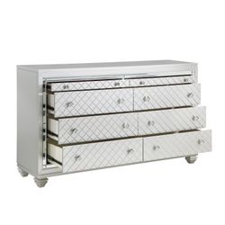 GLAM SILVER FINISH DRESSER CABINET - CAJONERA TOCADOR