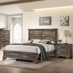 Q Bed Frame & Nightstand 