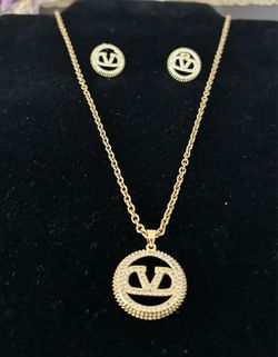 Gold plated necklace set.stainless steel