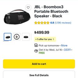 JBL - Boombox3 Portable Bluetooth Speaker - Black