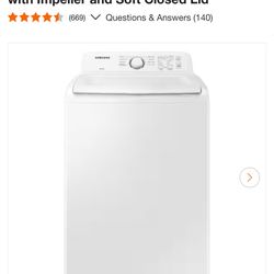 Brand New In Package Samsung Top Loader Washing Machine 