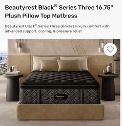 Experience the luxury of the Beautyrest Black® Series Three with a lush, plush pillow top feel. Featuring Triple-Stranded Pocketed Coil® Technology, t
