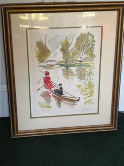 Gabriel Dauchot Signed Artist’s Proof – Original Color Lithograph “Le Canotage”