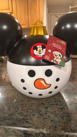 DISNEY PARKS MICKEY MOUSE CLUB SNOWMAN MEDIUM CHRISTMAS LIGHT-UP ORNAMENT NEW
