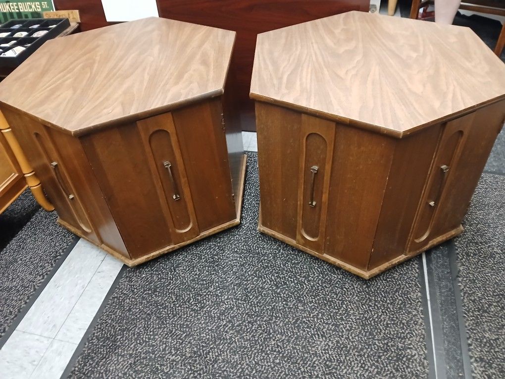 Mid Century Modern MCM Elusive Rare Mersman Wooden Side Table Set of 2