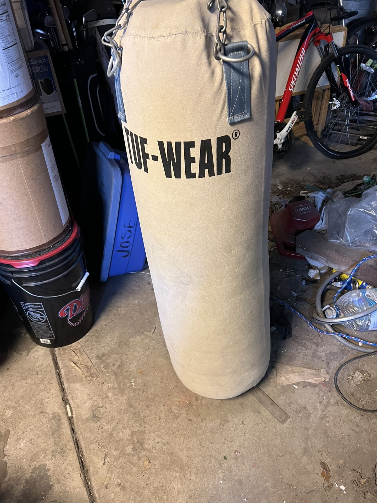 Punching bag with gloves