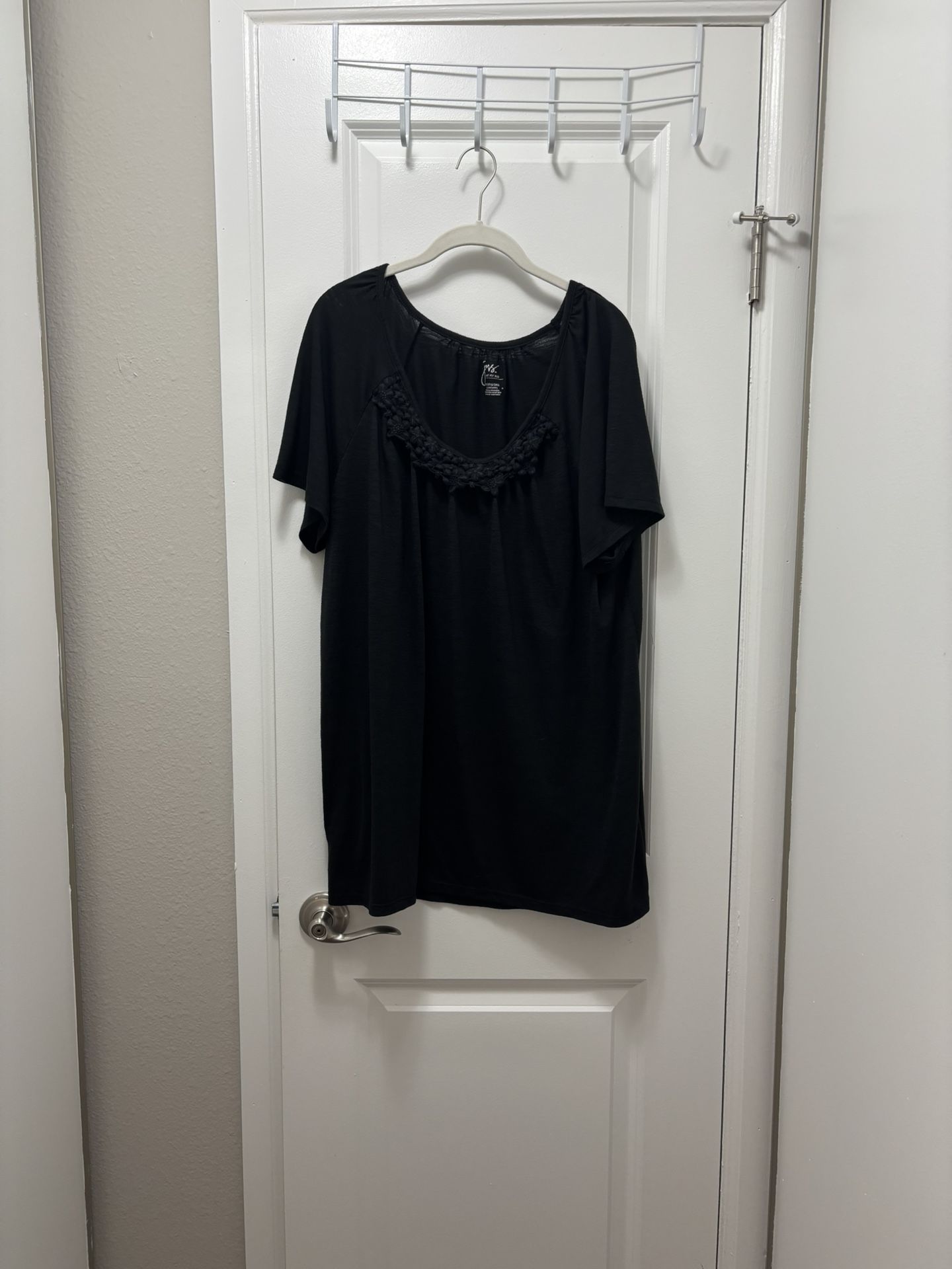 Black Crochet Trim Tunic