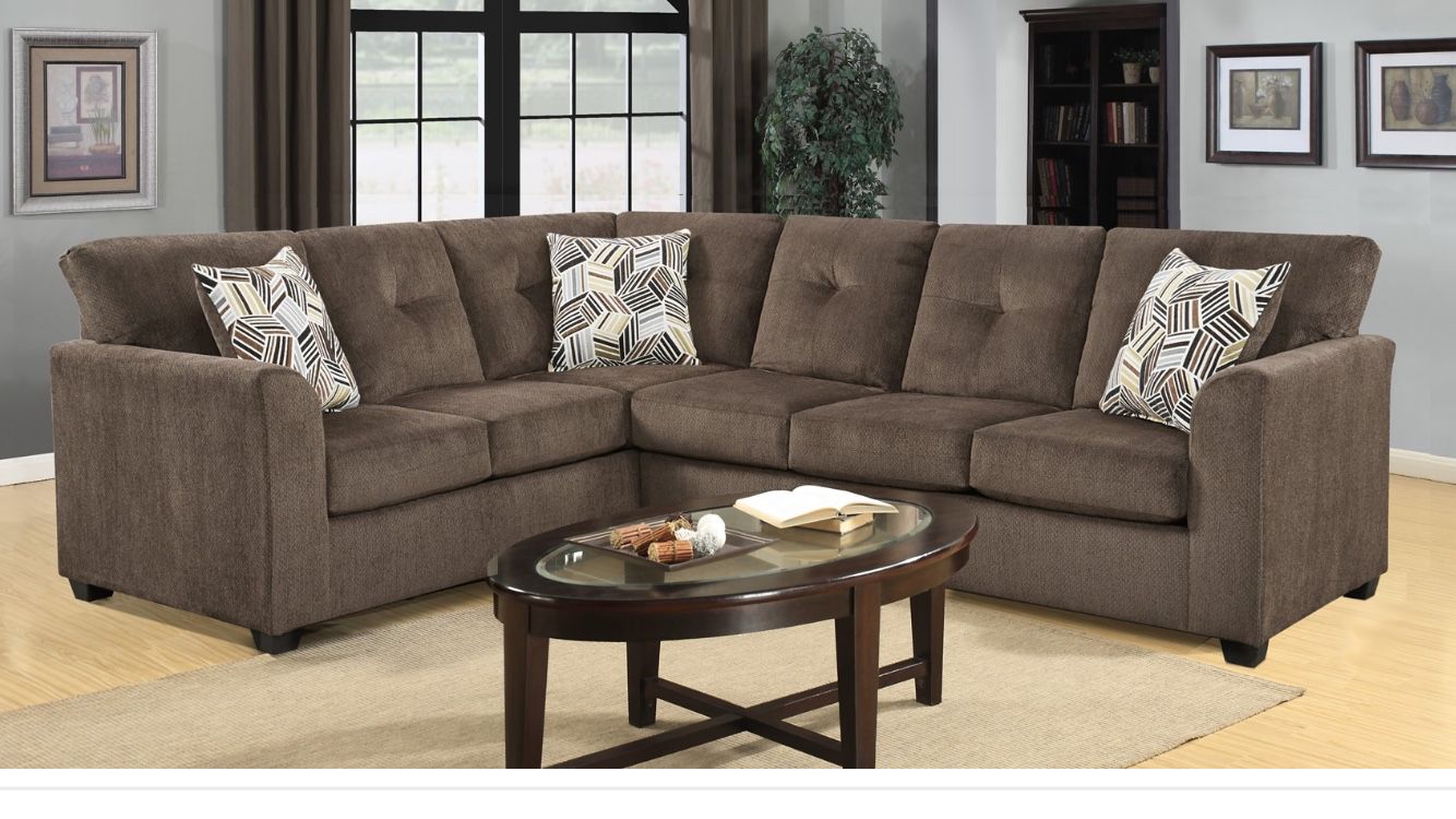 New Chocolate Brown Sectional 