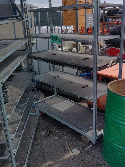 $85 Each Rolling Shelf Units 7 Ft Tall 25 Inch Deep