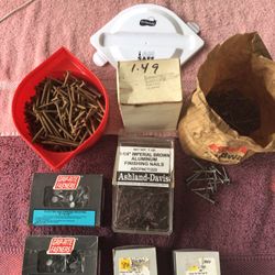 Lot of Boxed Deck Screws Roofing Nails Aluminum Brown Finishing Sheet Metal Grip-Rite Fas’ners 100’s