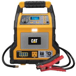 Cat® Power Station with 1,200-Peak-Amp Jump Starter, Tire Compressor, and Power Inverter, CJ1000DXT in Yellow