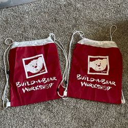 2 Build-A-Bear Drawstring Backpacks