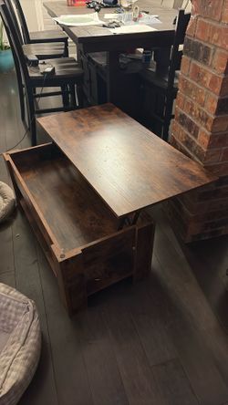 Coffee table lift top brown