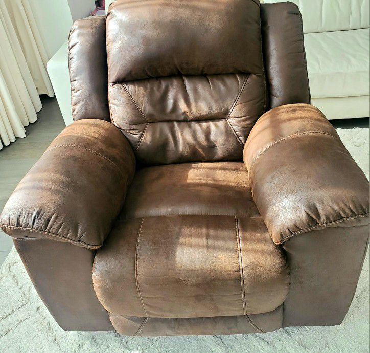 Large Leather Rocking Chair 