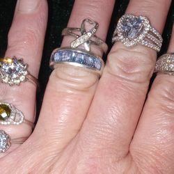 STERLING SILVER RING LOT