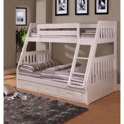 White Twin/Full Bunk bed 