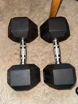 40LB Hex Dumbbells twins