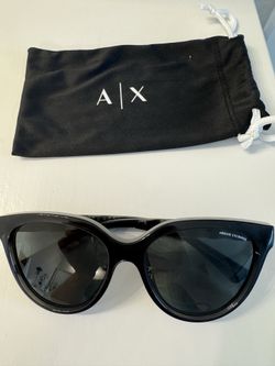 Armani Exchange Black Cat-Eye Sunglasses With Dark Lenses