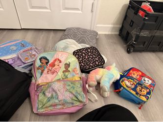 All of these school bags and lunch hoxes for 15