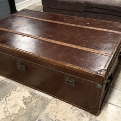RH Vintage Faux Leather Coffee Table
