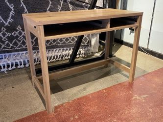 Minimal Blonde Desk w/ Cubby Storage