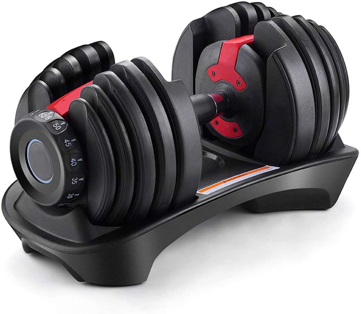 Adjustable Dumbbell, 5-105Lbs Weight Options, Anti-Slip Handle, All-Purpose, Home, Gym, Office(Single 52.5Lbs)