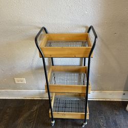  3-Tier Rolling Bar Cart- 15”L x 12”W x 36”H