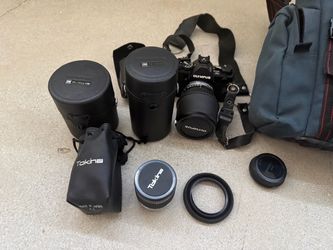 Vintage Olympus OM-2S 35mm Film Camera Bundle – 3 Lenses & Accessori