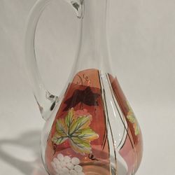 Vintage Czech Glass Wine Decanter – Elegant, Unique Design for Wine Lovers - USED - MISSING STOPPER