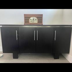 Black Sleek Storage Cabinet