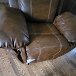 Faux Leather Recliner Heat, Massager 