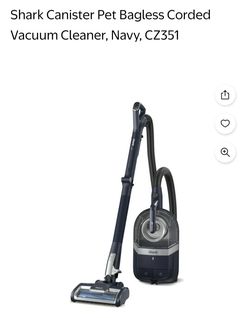 Shark Canister Pet Bagless Corded Vacuum Cleaner, Navy Blue
