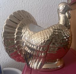 Gold Ceramic Turkey Decoration 