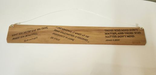 Engraved Wood Quote Wall Hanging Sign