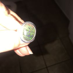  BLACK OPAL & Sterling Ring