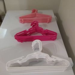 Non Slip Plastic Kids Clothes  Hangers Pink-White 25 Count Out of Light Pink 