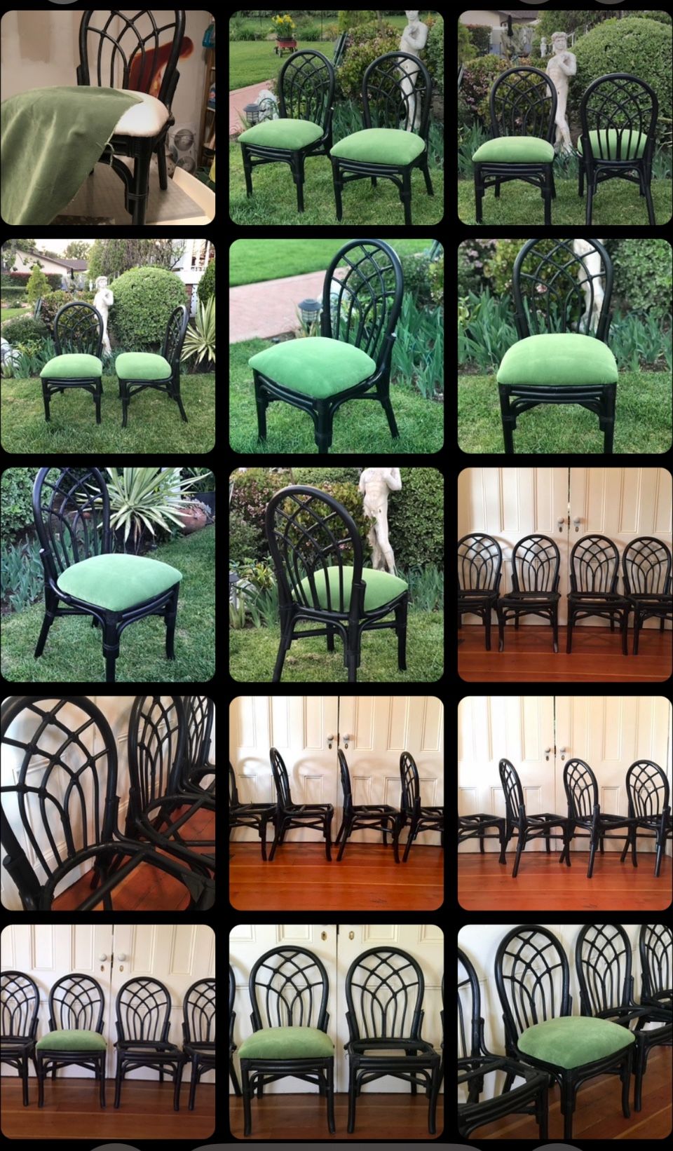 Set of four vintage bamboo chairs. Please read below.