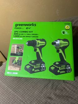 Greenworks 1/2” drill driver and impact driver BRAND NEW !