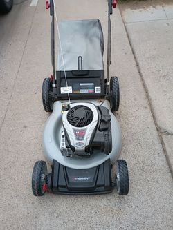 Lawn mower works great fairly new fires right up rear bag mulch adjustable Wheels no offers no trades 75th Ave Indian School serious buyers only pleas