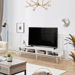 60inch Modern TV Stand Console for TVs up to 65" for Living Room,Office,Bedroom Entertainment Center,White