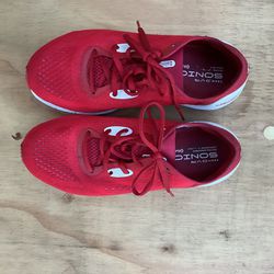 Used  Womens Red Under Armour Running Shoes Size 9