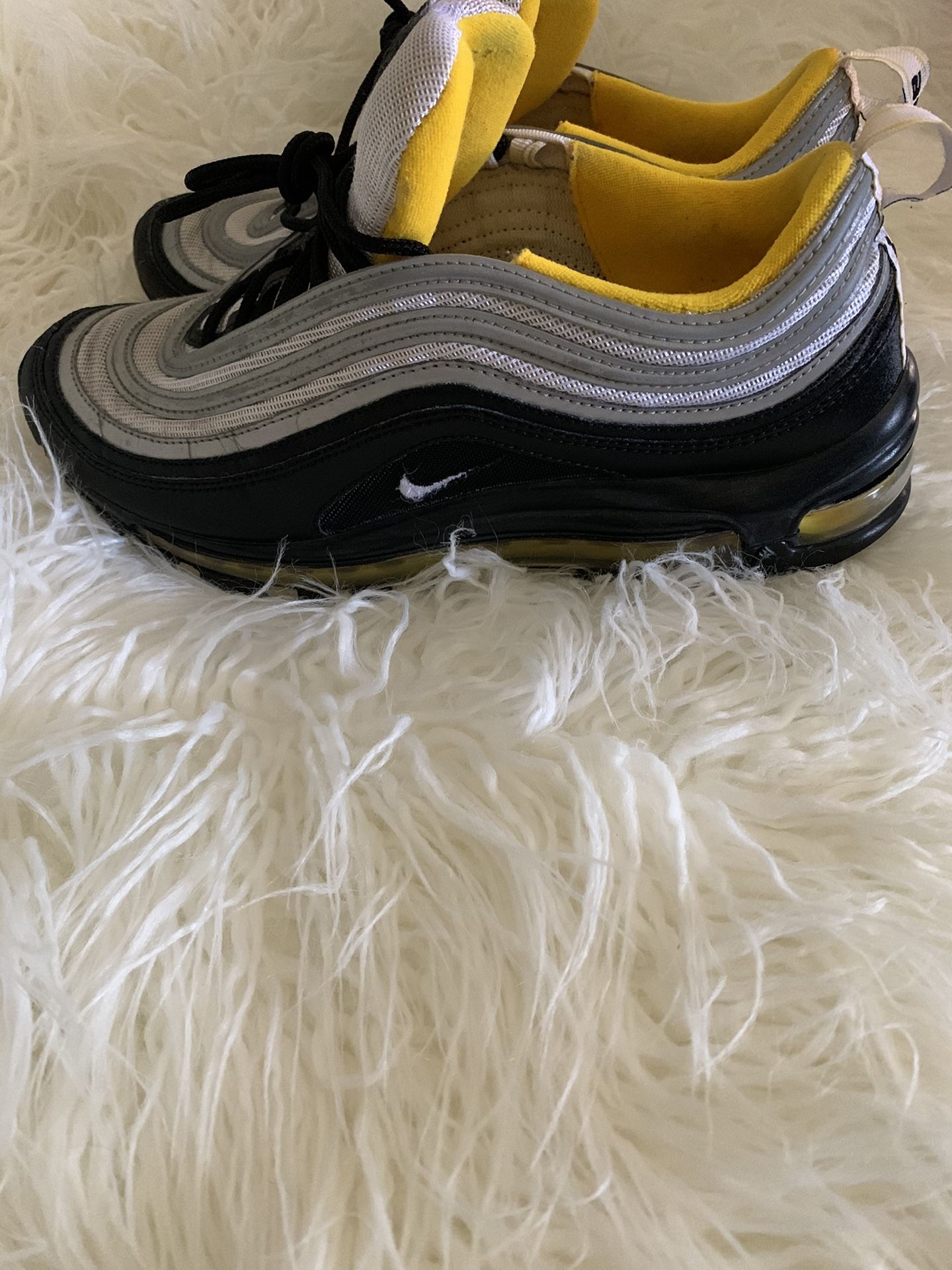 Nike Air Max 97 Pittsburgh Steelers Black White Amarillo Size 10